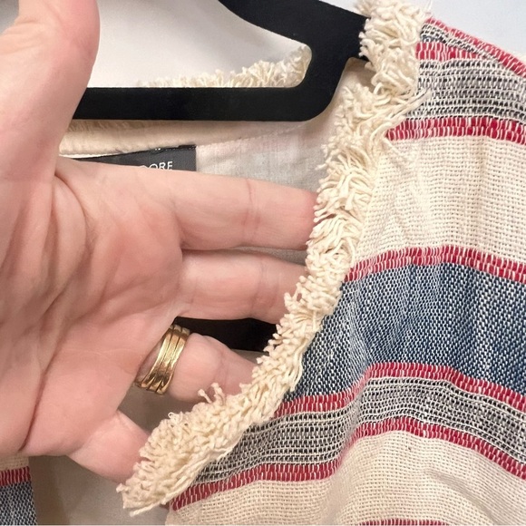 Chelsea & Theodore Striped Shift Fringe Hem Dress size 12 - Picture 7 of 11